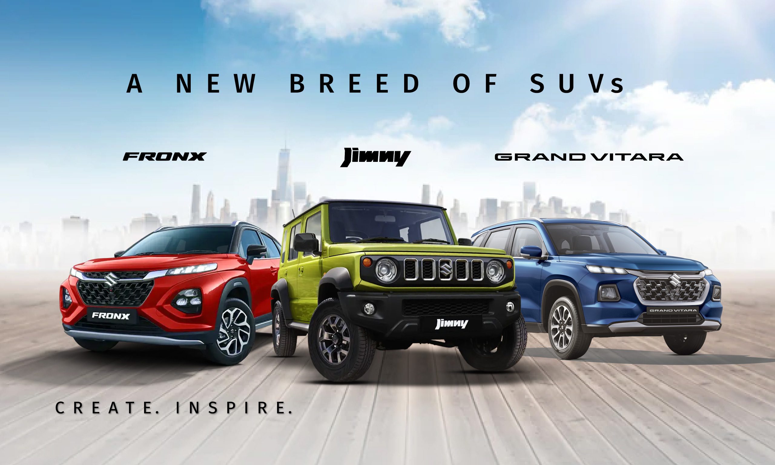 Best Maruti Suzuki SUV Cars in India. Jimny, FRONX & Grand Vitara