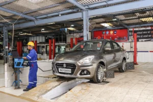 Wheel Alignment, Wheel Balancing & Rotation at Authorised Maruti Suzuki Service Center Shivam Autozone Mumbai Thane & Palghar.