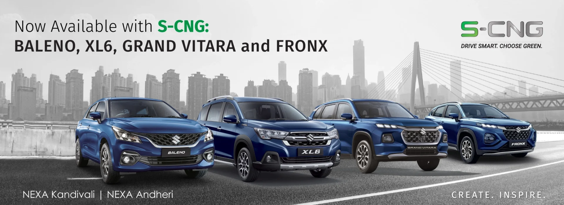 Maruti Suzuki NEXA Mumbai S CNG Cars in Maruti Baleno, Maruti Suzuki XL6, Maruti Suzuki Grand Vitara, Maruti Suzuki Fronx